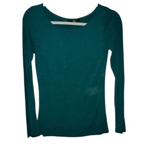 MIM GREEN SOFT LIGHTWEIGHT LONG SLEEVE PULLOVER TOP SMALL